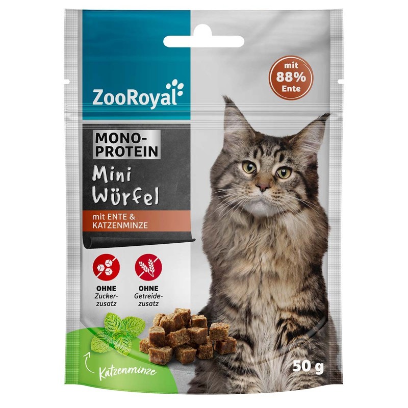 ZooRoyal Mini Würfel mit Ente / Katzenminze 5x50g