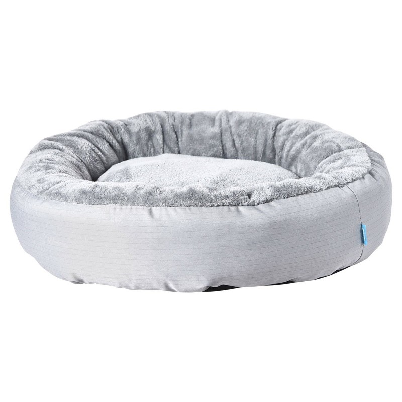 ZooRoyal Kuschelbett Milo rund für Hunde / Katzen Ø 75x20 cm hellgrau