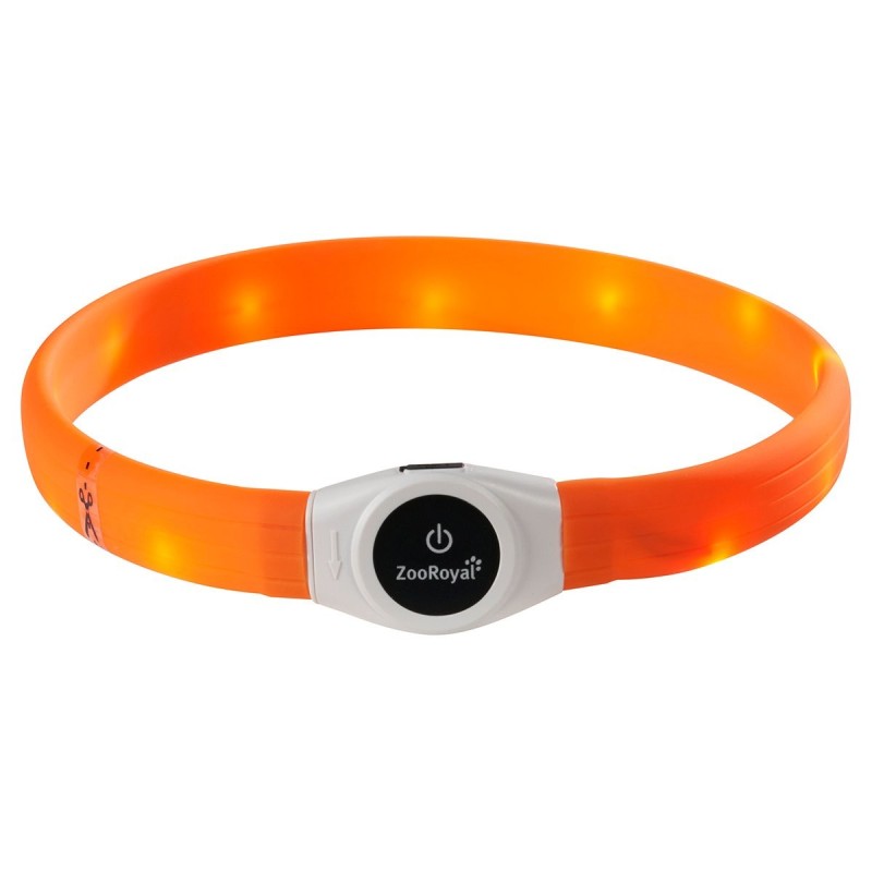 ZooRoyal LED Leuchthalsband USB Langhaar orange