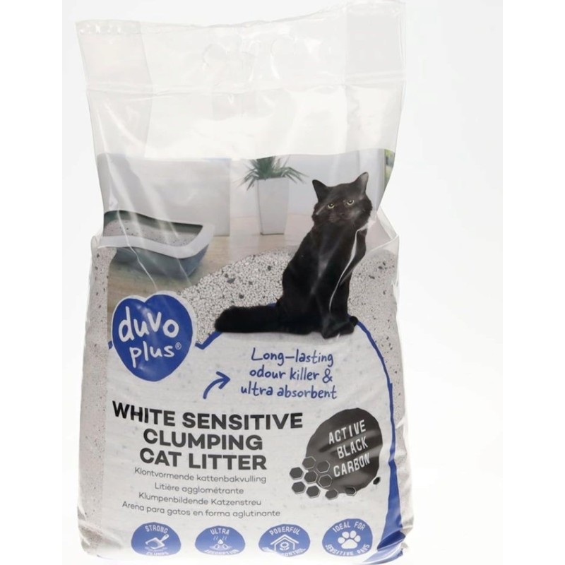 Duvoplus Katzenstreu 'White Sensitive Black Carbon' - 12 kg