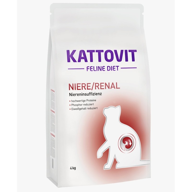 KATTOVIT Feline Diet Niere/Renal Katzentrockenfutter Diätnahrung Sparpaket 2 x 4 Kilogramm