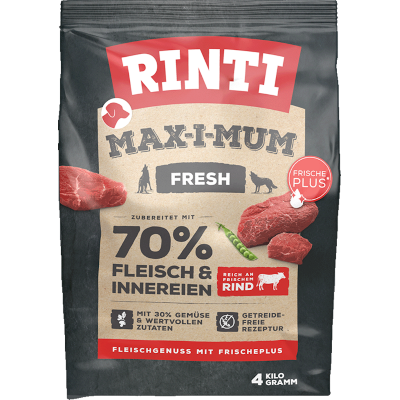 RINTI Max-I-Mum Rind Hundetrockenfutter 4 Kilogramm