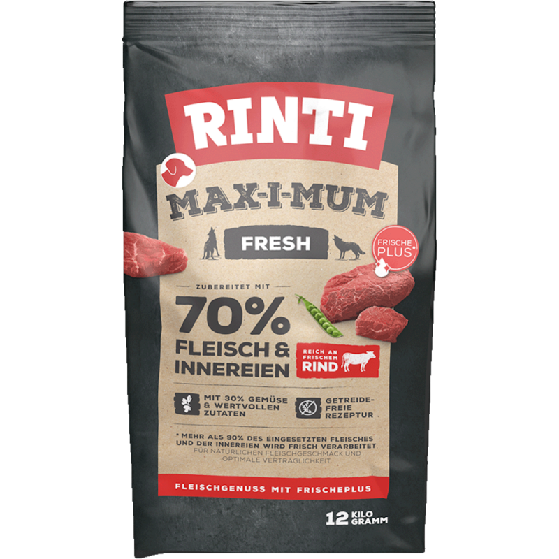 RINTI Max-I-Mum Rind Hundetrockenfutter 12 Kilogramm