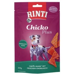 RINTI Chicko Plus 225 Gramm Hundesnacks Sparpaket 9 x 225 Gramm Knoblauchecken mit Huhn