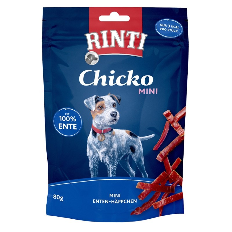 RINTI Chicko Mini 80 Gramm Hundesnacks Sparpaket 12 x 80 Gramm Ente