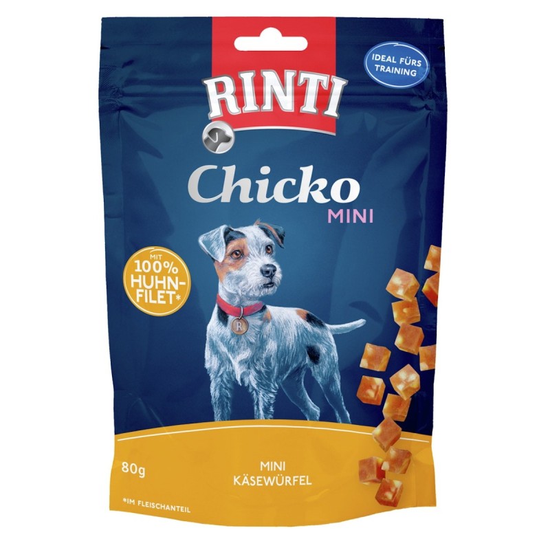 RINTI Chicko Mini Käsewürfel Huhn Hundesnack 12 x 80 Gramm