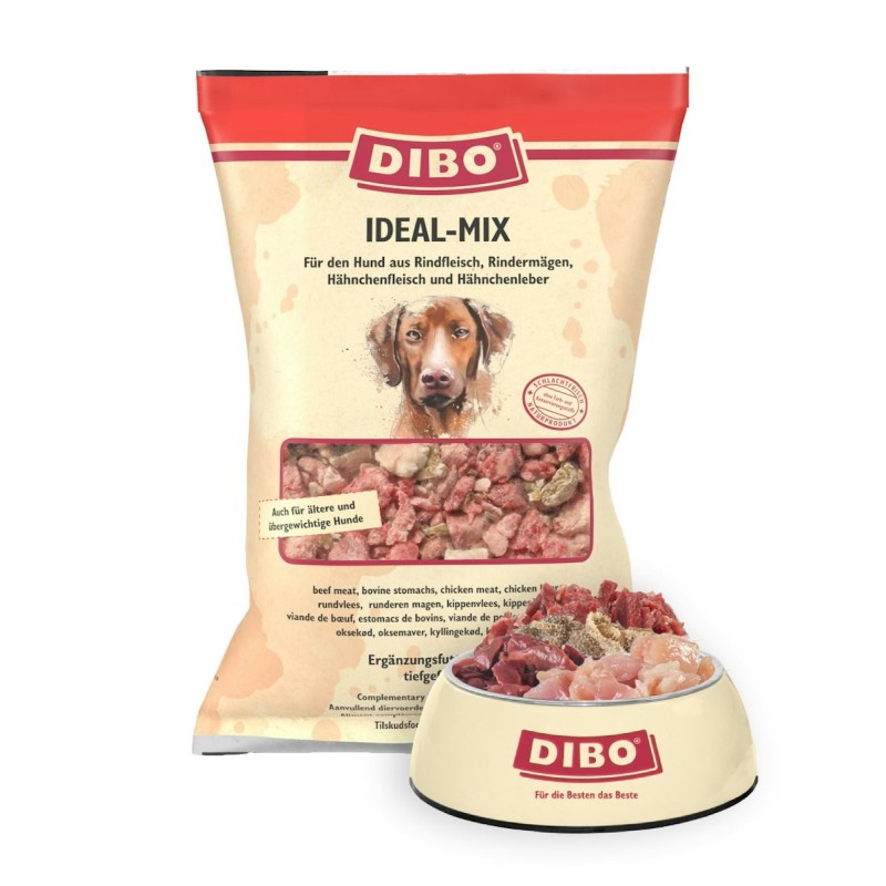 DIBO Ideal Mix Spezialfutter / Frostfutter für Hunde Sparpaket 5 x 2000 Gramm