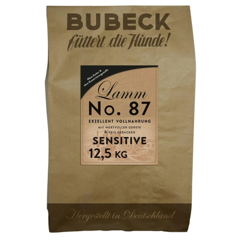 Bubeck Nr. 87 Sensitive Lammfleisch mit Gerste und Reis Hundetrockenfutter Sparpaket 2 x 12,5 Kilogramm