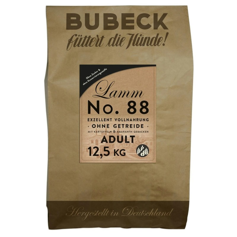 Bubeck Nr. 88 Adult Lammfleisch mit Kartoffel & Amaranth gebacken Hundetrockenfutter 12,5 Kilogramm