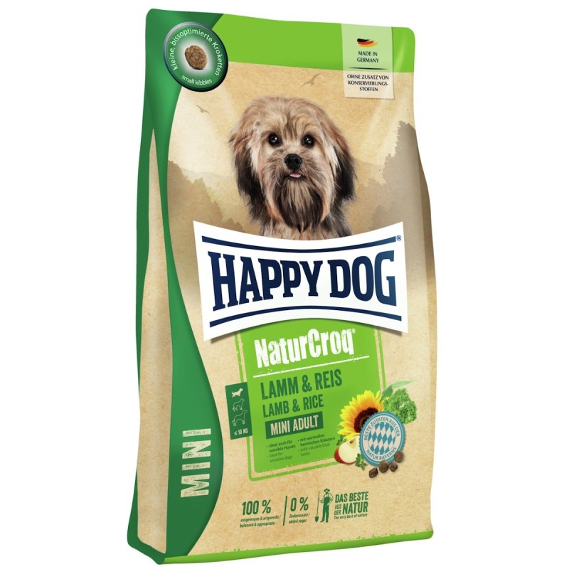 HAPPY DOG NaturCroq Mini Lamm mit Reis Hundetrockenfutter Sparpaket 2 x 4 Kilogramm