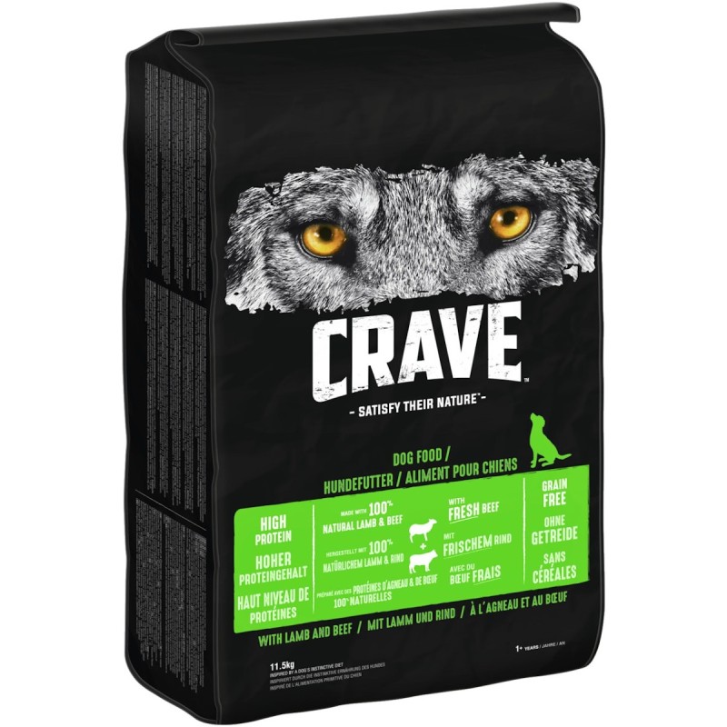 CRAVE Adult Lamm & Rind Hundetrockenfutter 11,5 Kilogramm