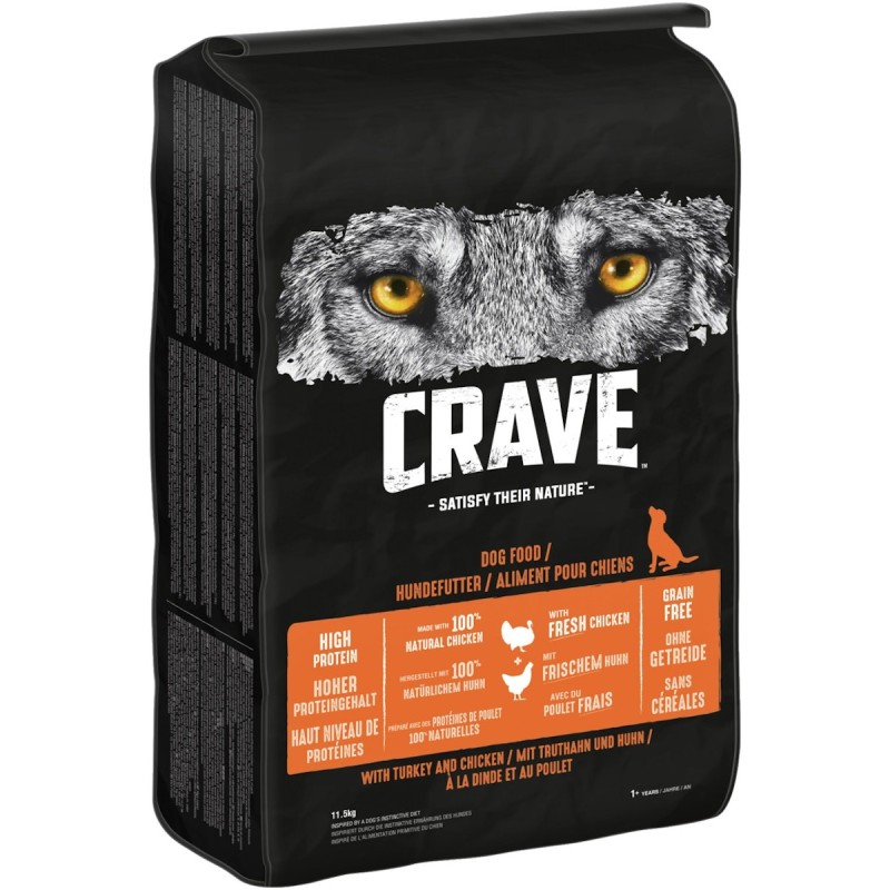 CRAVE Truthahn & Huhn Hundetrockenfutter 11,5 Kilogramm