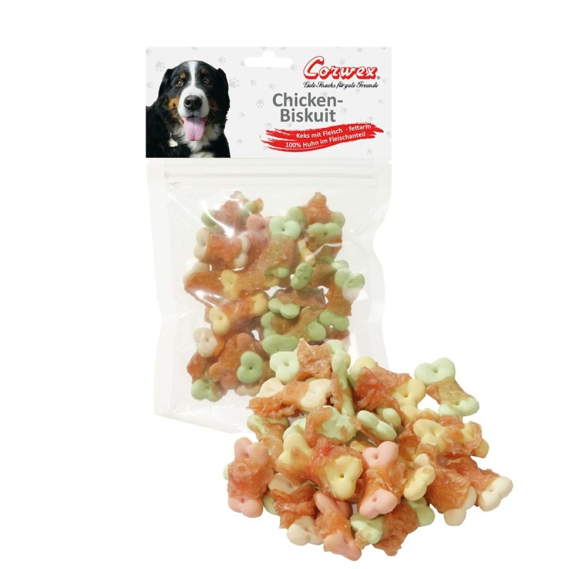 Corwex 70 Gramm Hundesnacks 10 x 70 Gramm Biskuit mit Hühnchen