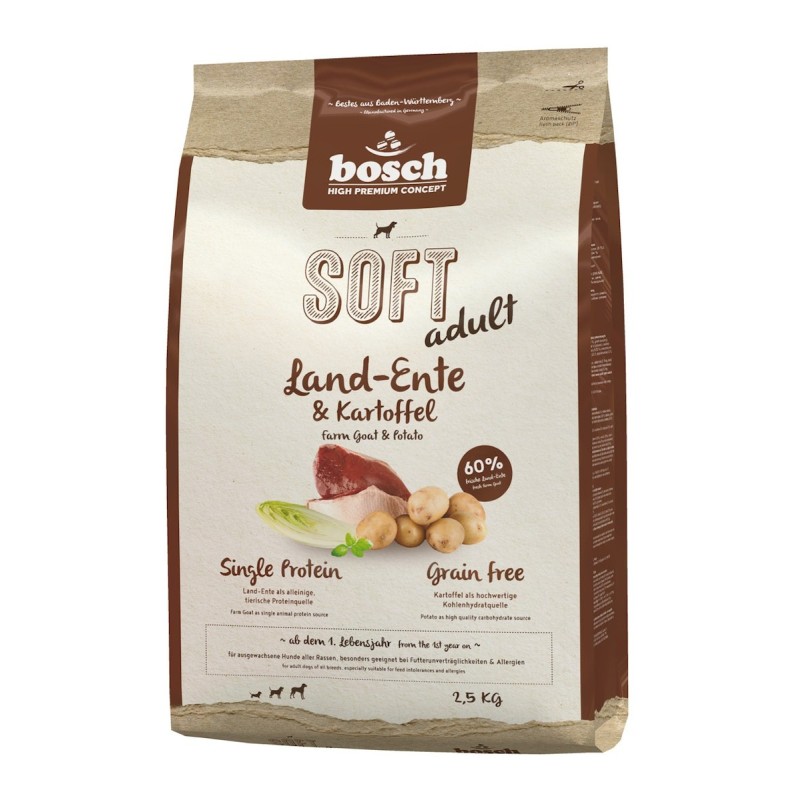 bosch SOFT adult Land-Ente & Kartoffel Hundetrockenfutter 2,5 Kilogramm