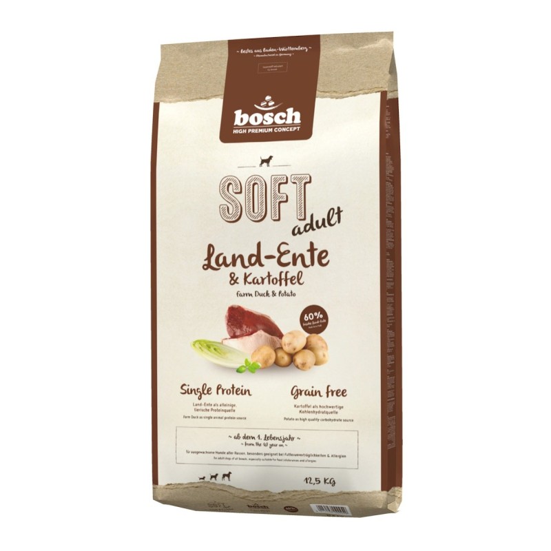 bosch SOFT adult Land-Ente & Kartoffel Hundetrockenfutter 12,5 Kilogramm