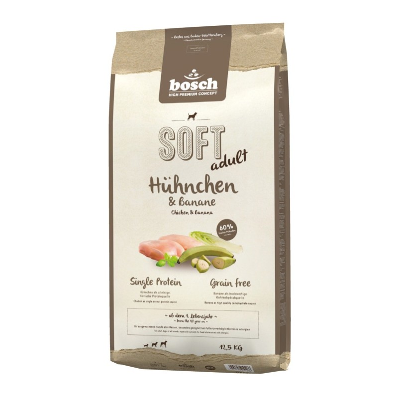 bosch SOFT adult Hühnchen & Banane Hundetrockenfutter 12,5 Kilogramm