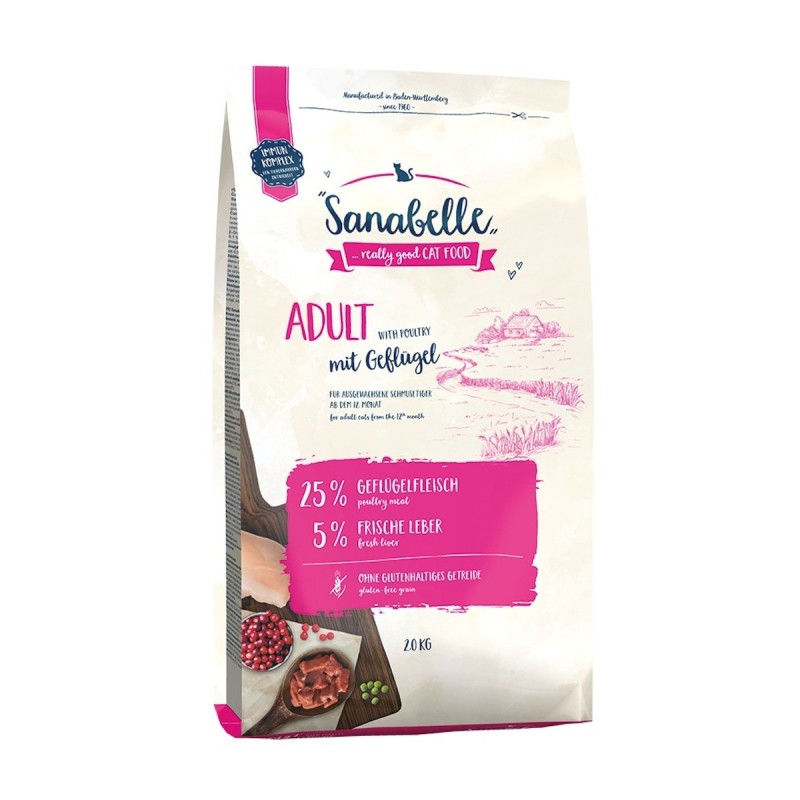 Sanabelle Adult mit Geflügel Katzentrockenfutter Sparpaket 2 x 2 Kilogramm