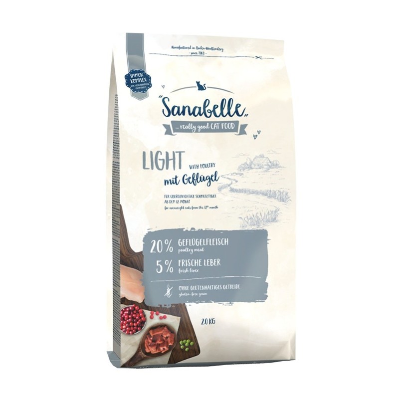 Sanabelle Light mit Geflügel Katzentrockenfutter Sparpaket 2 x 2 Kilogramm