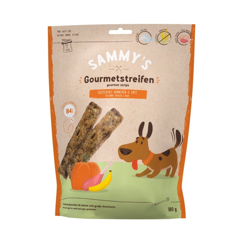 Bosch Sammy's Gourmetstreifen 180 Gramm Hundesnack 6 x 180 Gramm Huhn & Ente