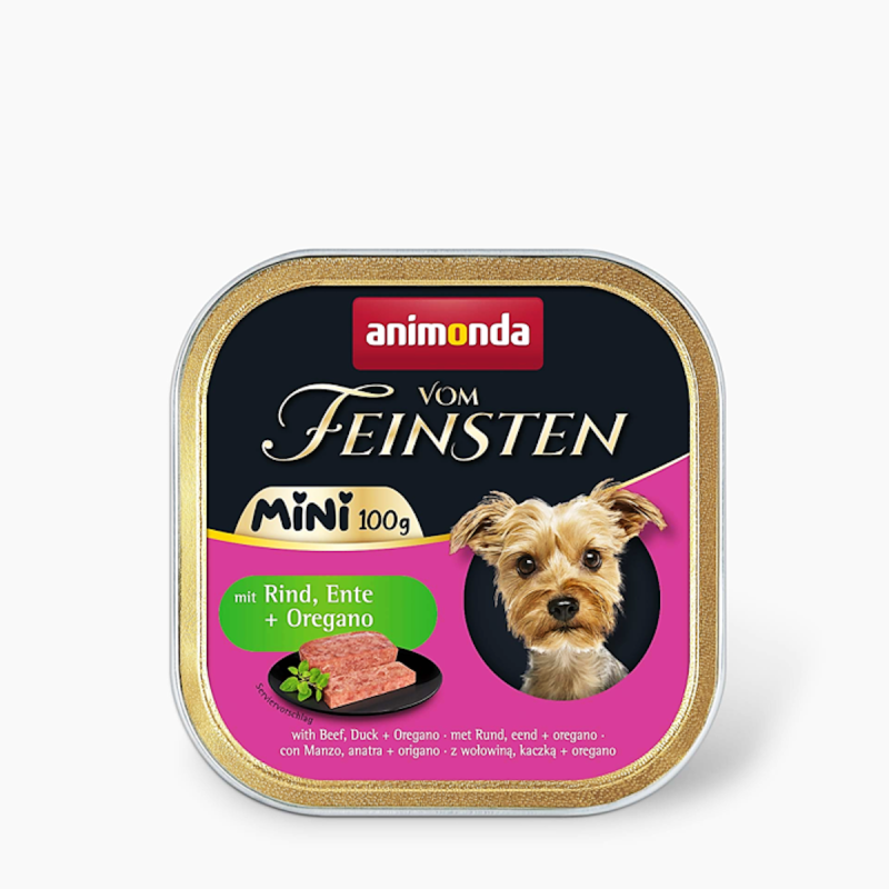 animonda 32x100g Mini Ad Rind+Ente+Oregan vF Hundenassfutter