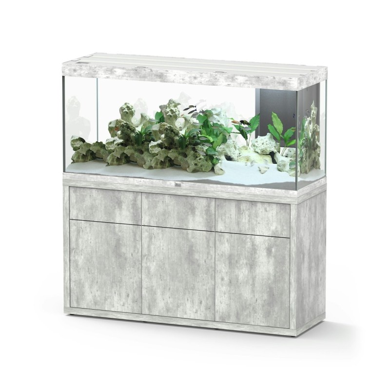 Aquatlantis Sublime 420 Steinoptik Kombi 40 mm 150x50cm Aquarium mit Unterschrank