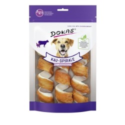 DOKAS Kau-Spirale 110 Gramm Hundesnacks mit Hühnerbrust 8 x 110 Gramm