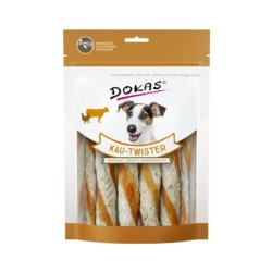 DOKAS Kau-Twister 200 Gramm Hundesnacks Rinderhaut, Pansen & Hühnerbrust 9 x 200 Gramm