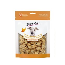 DOKAS Würfel & Kokosöl 150 Gramm Hundesnacks Hühnerbrust mit Süßkartoffel, Leinsamen 8 x 150 Gramm