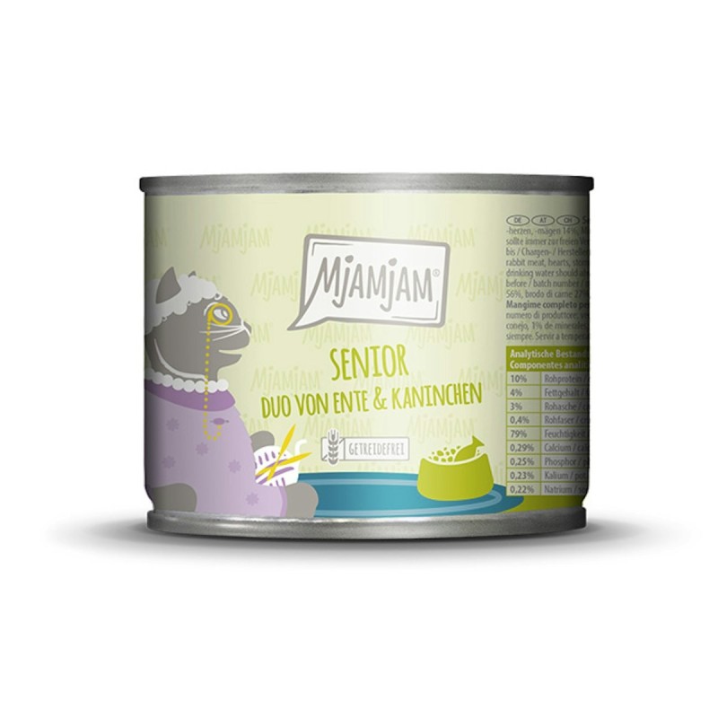 MjAMjAM – Senior 200g MjAMjAM Katze Sparpaket 12x200g Senior - DUO Ente und Kanincchen