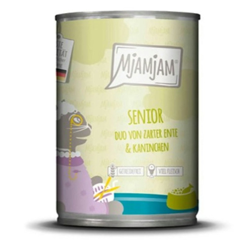 MjAMjAM – Senior 400g MjAMjAM Katze Sparpaket 12x400g Senior-DUO Ente und Kaninchen