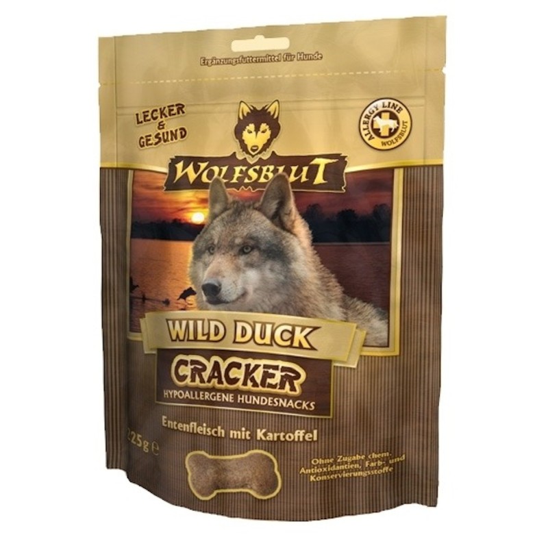 WOLFSBLUT Cracker 225g Hundesnack 6 x 225 Gramm Wild Duck Entenfleisch mit Kartoffel