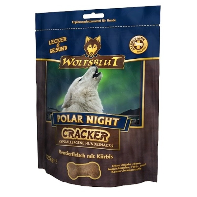 WOLFSBLUT Cracker 225g Hundesnack 6 x 225 Gramm Polar Night Rentierfleisch mit Kürbis