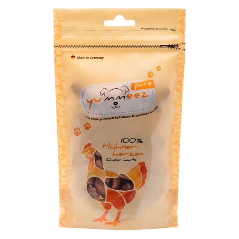 Yummeez pure 35 Gramm Hundesnack 6 x 35 Gramm Hühnerherzen