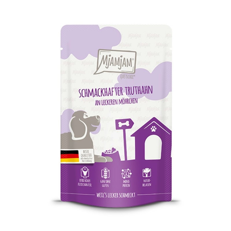 MjAMjAM - Quetschie Mahlzeit 125g MjAMjAM Hund Sparpaket 24x125g Truthahn mit Möhren