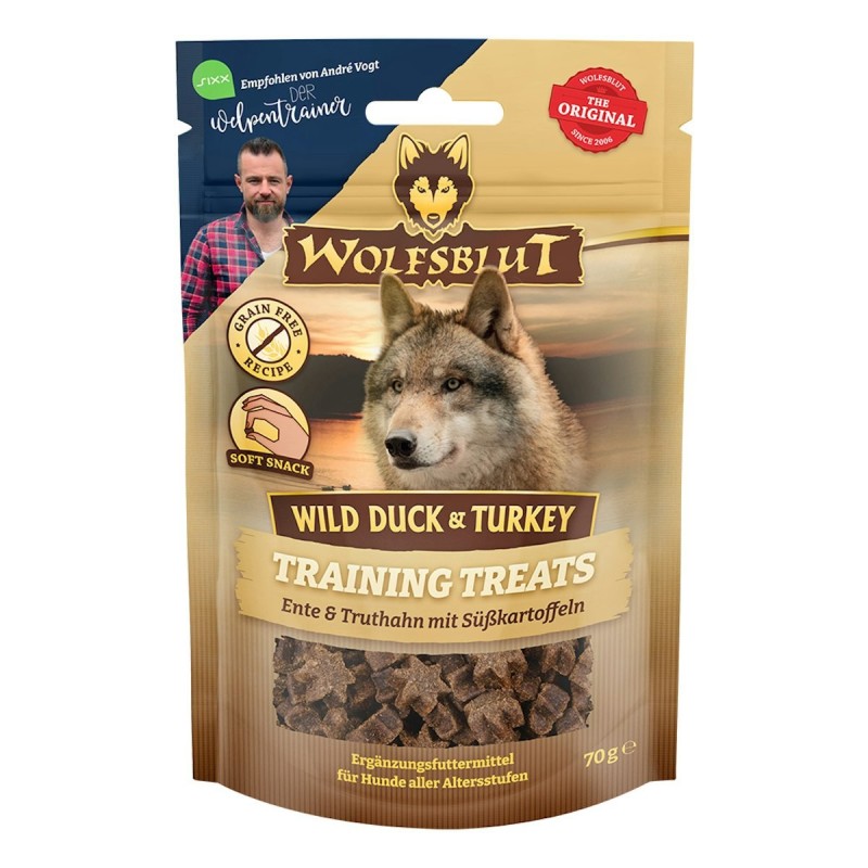 WOLFSBLUT Training Treats 70g Hundesnack 7 x 70 Gramm Dark Forest Wild mit Süßkartoffeln