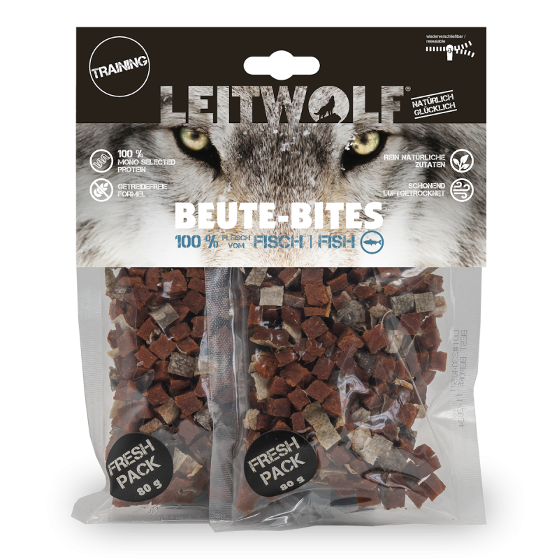 LEITWOLF Beute-Bites Beute Bite FISCH Sparpaket 16 x 160g