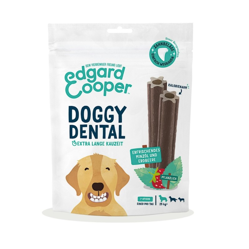 Edgard&Cooper Doggy Dental Minze und Erdbeere Hundesnack L 8 x 240 Gramm