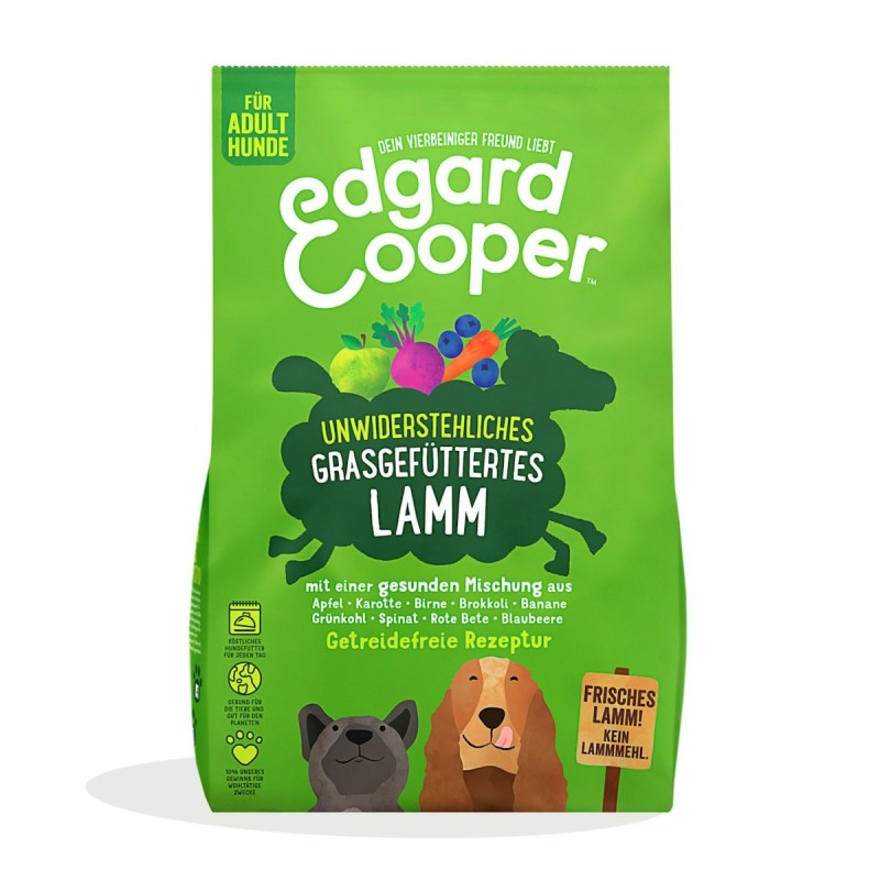 Edgard&Cooper Adult grasgefüttertes Lamm getreidefrei Hundetrockenfutter 2,5 Kilogramm