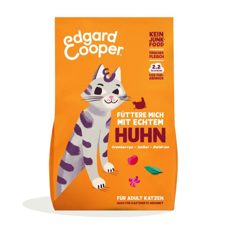 Edgard&Cooper Adult Huhn Katzentrockenfutter Sparpaket 2 x 2 Kilogramm