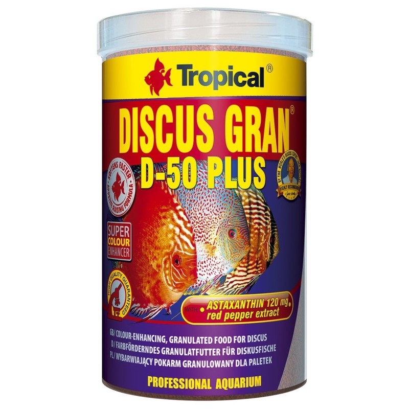 Tropical Discus Gran D-50 Plus Fischfutter 2 x 1 Liter