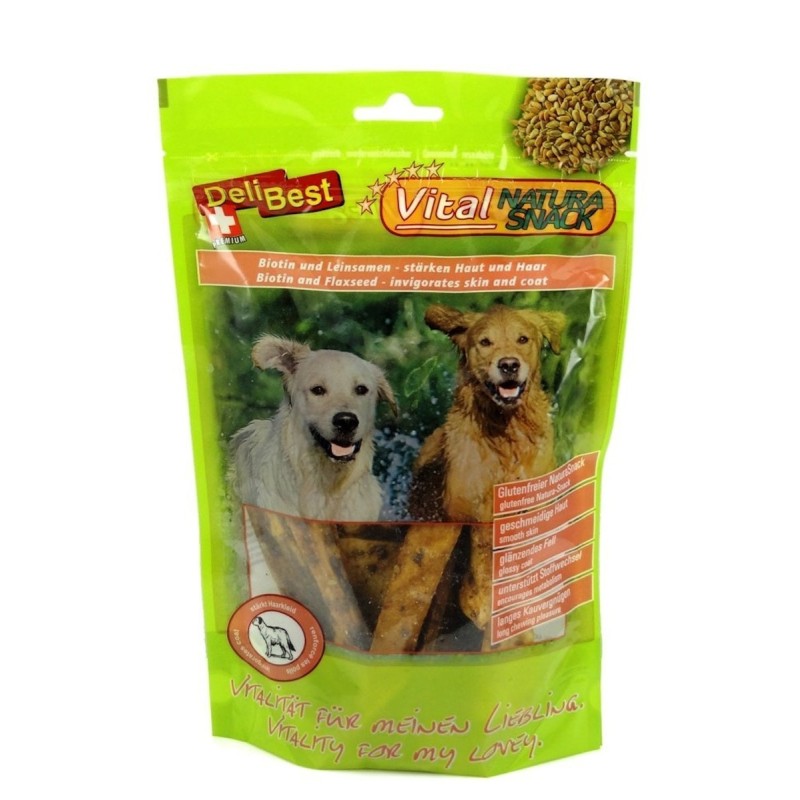 DeliBest Vital Natura 200 Gramm Hundesnack Biotin und Leinsamen 6 x 200 Gramm