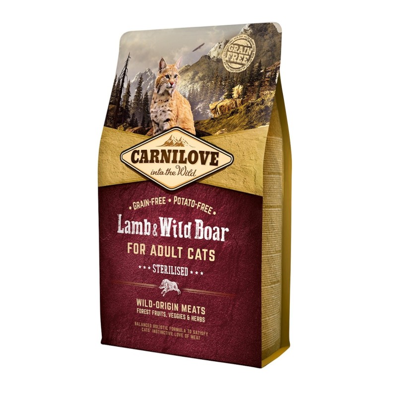 CARNILOVE Sterilised Lamb & Wild Boar Katzentrockenfutter Sparpaket 2 x 2 Kilogramm