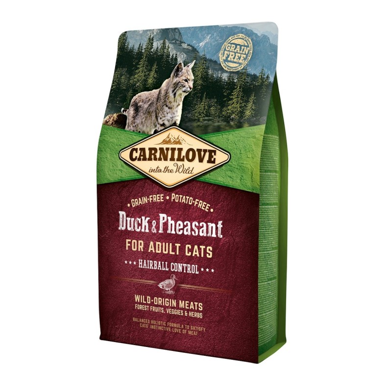 CARNILOVE Hairball Control Duck & Pheasant Katzentrockenfutter Sparpaket 2 x 2 Kilogramm