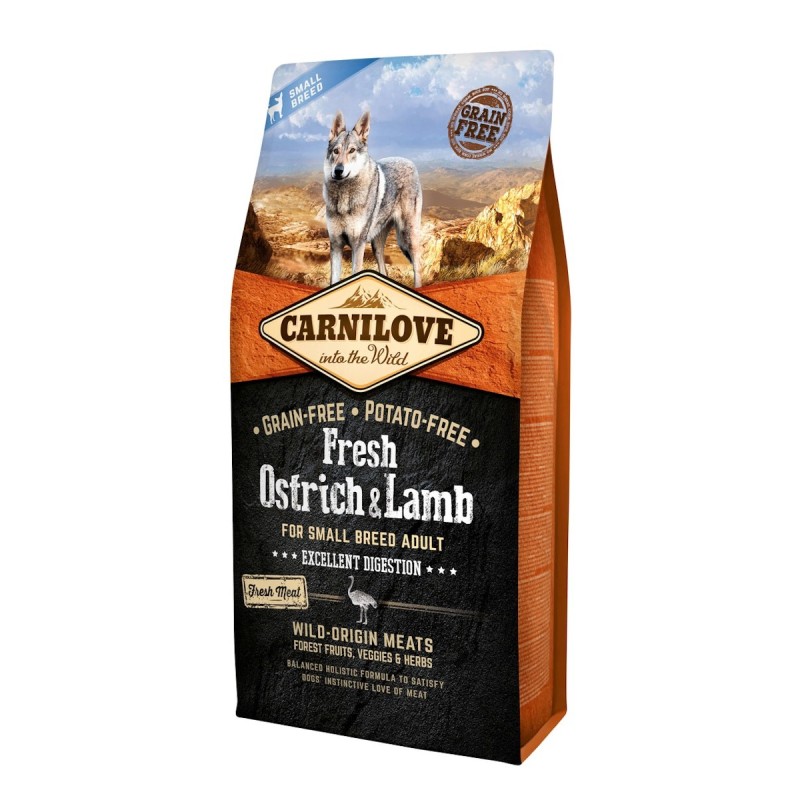 CARNILOVE Adult Small Breed Fresh Ostrich & Lamb Hundetrockenfutter 6 Kilogramm