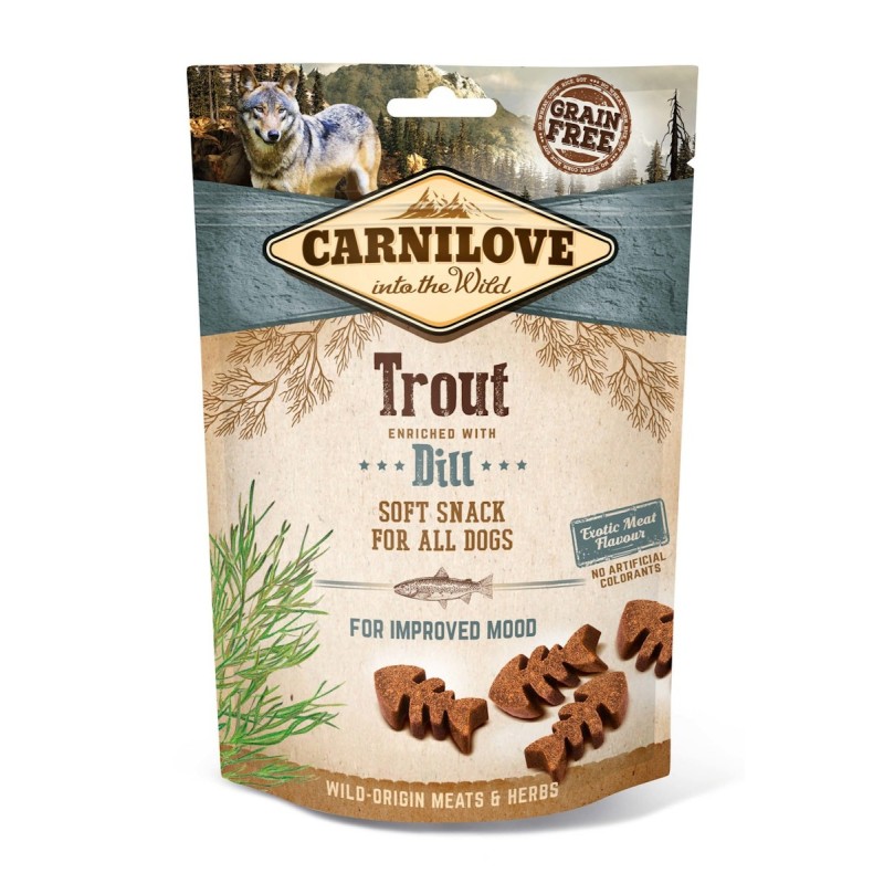 CARNILOVE Soft Snack 200 Gramm Hundesnacks Sparpaket 10 x 200 Gramm Trout & Dill