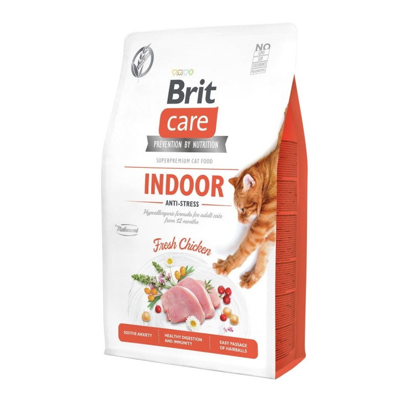 Brit Care Fresh Chicken Indoor getreidefrei Anti-stress Katzentrockenfutter Sparpaket 2 x 2 Kilogramm