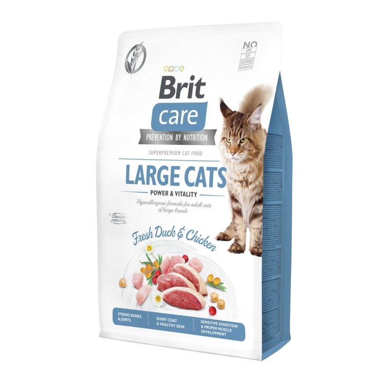 Brit Care Fresh Duck&Chicken getreidefrei Large Cats Katzentrockenfutter Sparpaket 2 x 2 Kilogramm