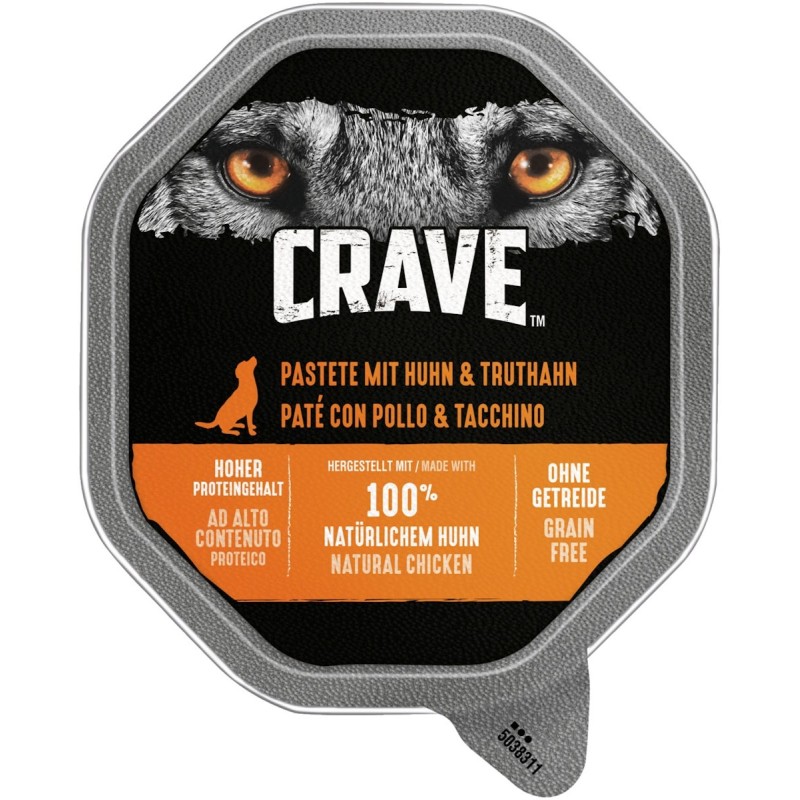 CRAVE Pastete 150 Gramm Hundenassfutter 14 x 150 Gramm Huhn & Truthahn