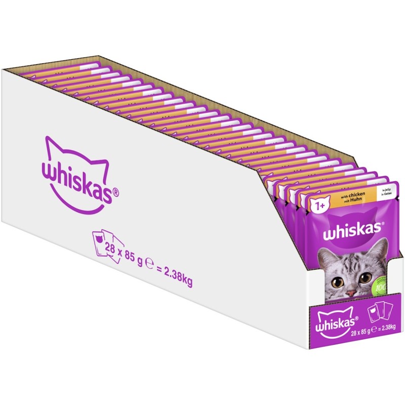 Whiskas 1+ Huhn in Gelee Katzennassfutter 28 x 85 Gramm