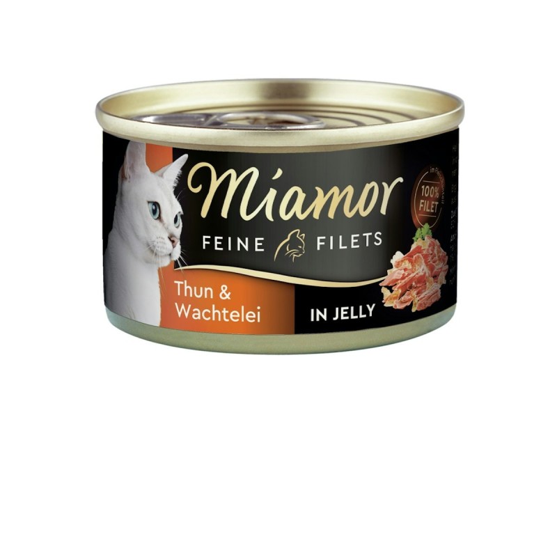 Miamor Feine Filets in Jelly 100g Dose Katzennassfutter 24 x 100 Gramm Thunfisch & Wachtelei